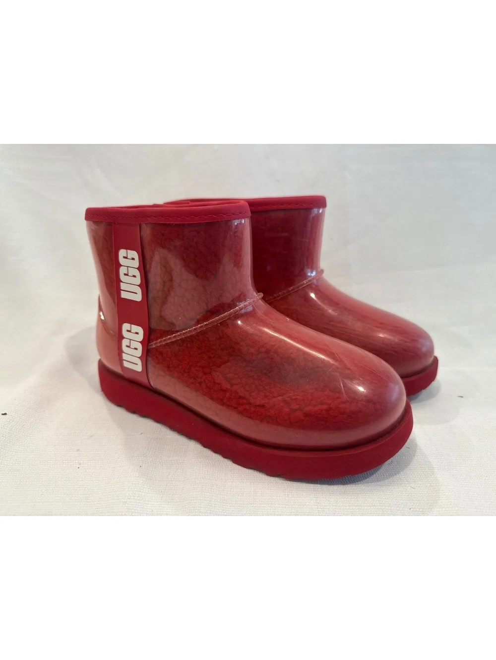UGG Red Waterproof Ankle Boots with Shearling Lining Size 3 US